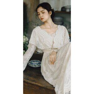 Retro Fairy Tales Long Sleeve Lace Dress